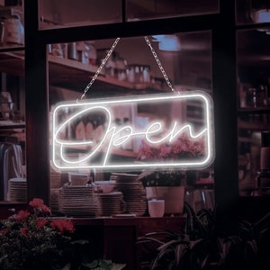 Hanging Open Sign For Business Open Neon Sign For Business LED Open Sign For Window Open Sign Custom Light Up Open Sign Store Front Sign