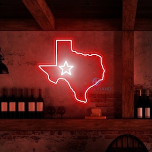Texas Leuchtreklame Western Dekor Texas LED-Licht Texas Karte Wandkunst Benutzerdefinierte Leuchtreklame Zustandskarte Zeichen für Wohnkultur Vatertagsgeschenk