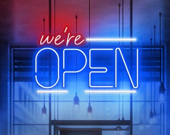 Open Neon Sign We're Open LED Lights Open Sign For Business Neon Sign LED Open Sign Open Schild Open Come In Light Sign We Are Open Sign