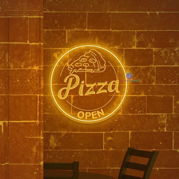 Pizza Neon Sign Open Pizza Restaurant Decor Kitchen Neon Sign Pizza Neon LED Light Pizza Food Truck Sign Neon Schild Pizza Decor Pizza Slice