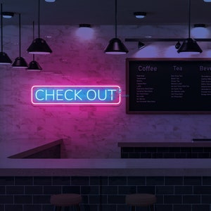 Check Out Sign Check in Sign Reception Sign Lobby Sign Custom Neon Sign ...