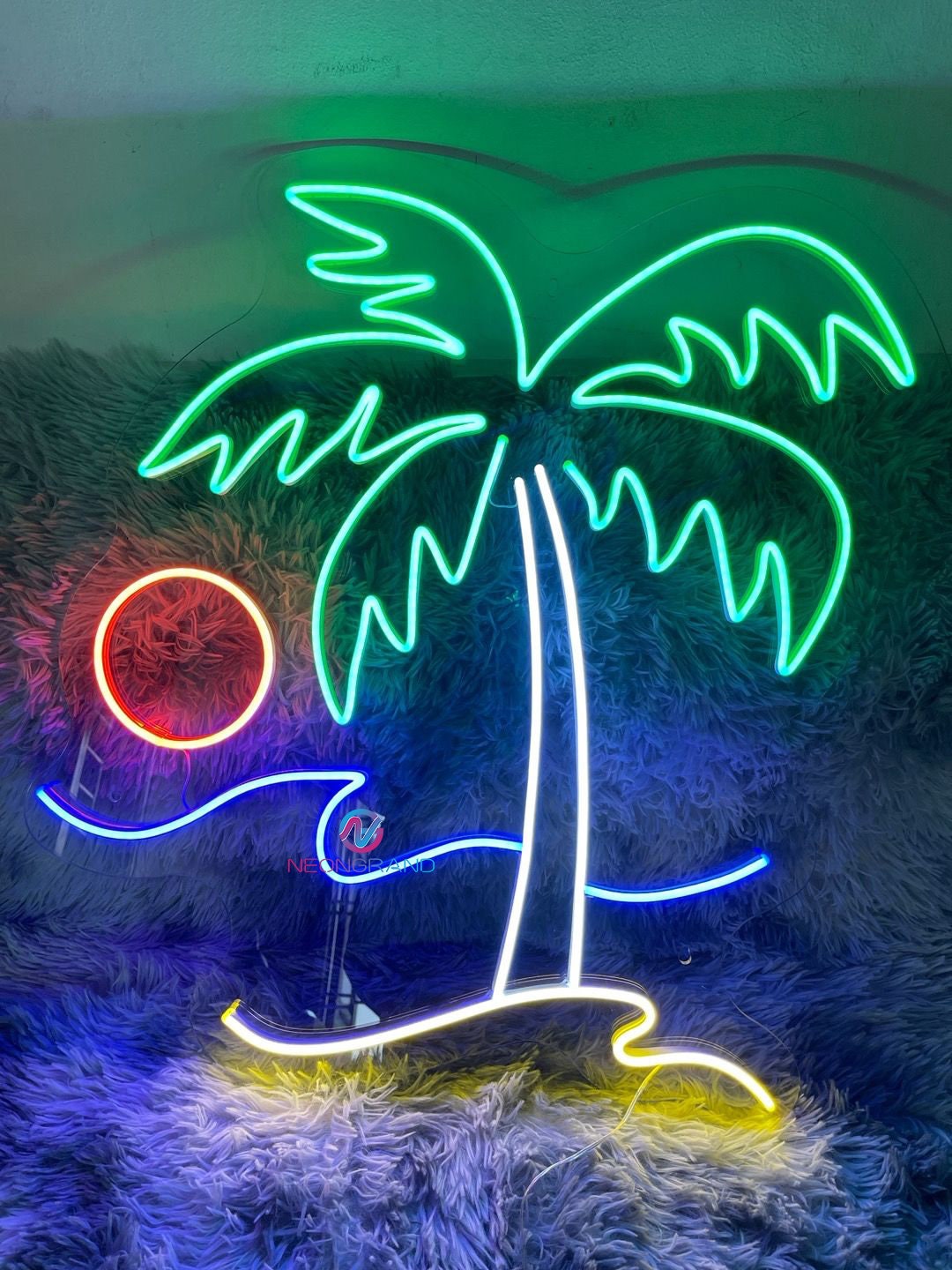 Palm Tree Neon Light Custom Neon Palm Tree Sign Palm Neon Etsy