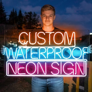 Large Waterproof Neon Sign Waterproof Outdoor Neon Sign Custom Neon Sign Exterior Waterproof LED Light Logo Outdoor Personalized Neon Sign