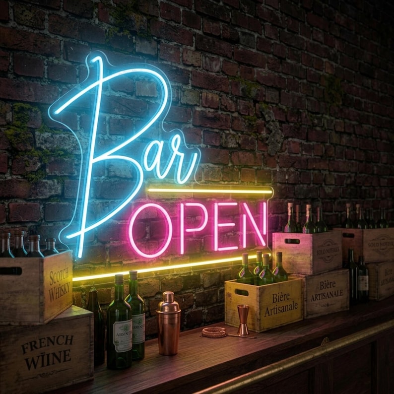 Bar Open Neon Sign Open Sign For Bar Neon Open Signs For Bar Neon Bar Signs Bar Logo Sign Open Neon Sign Business Sign Neon Gift For Him image 3