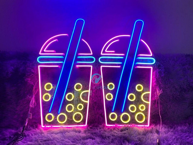 Neon Sign Boba Tea Neon Sign Bubble Tea Neon Signs Custom - Etsy