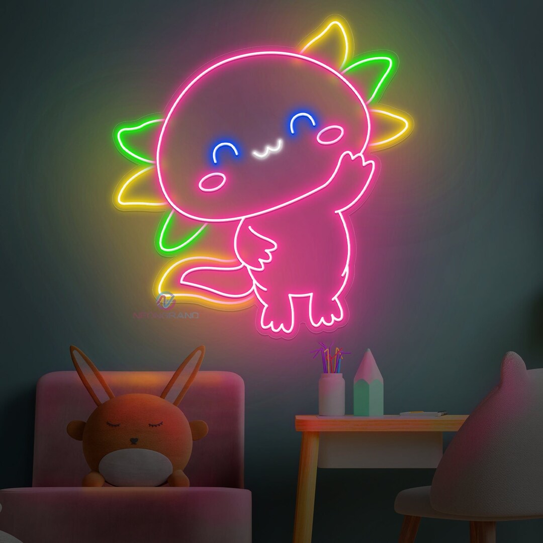 Axolotl Neon Sign Axolotl Led Light Custom Neon Sign Custom Sign Light