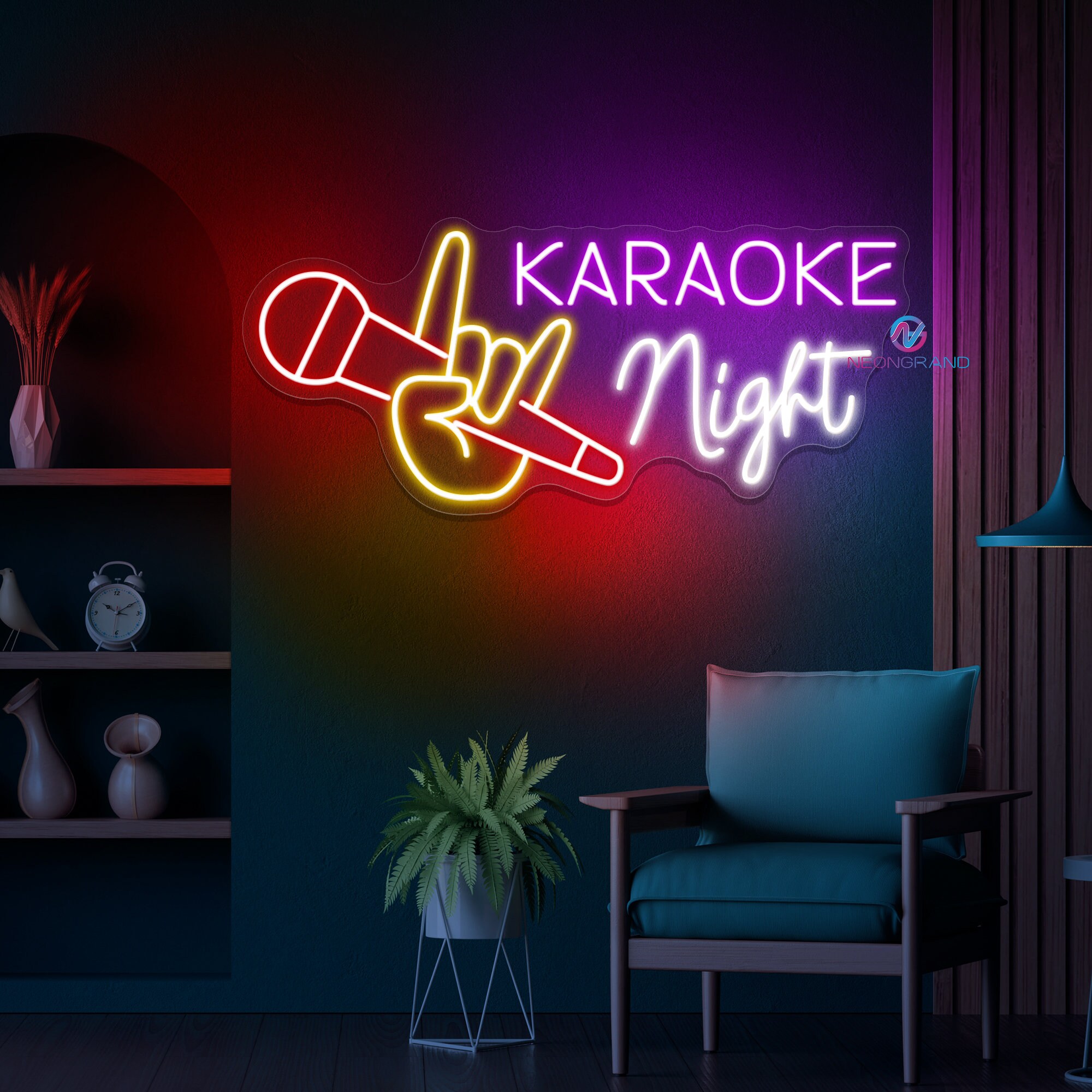 Karaoke Night Led Sign Karaoke Night Neon Sign Karaoke Room