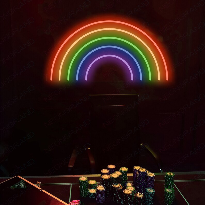 Rainbow Neon Led Custom Neon Sign Led Neon Light Stand Wall Etsy