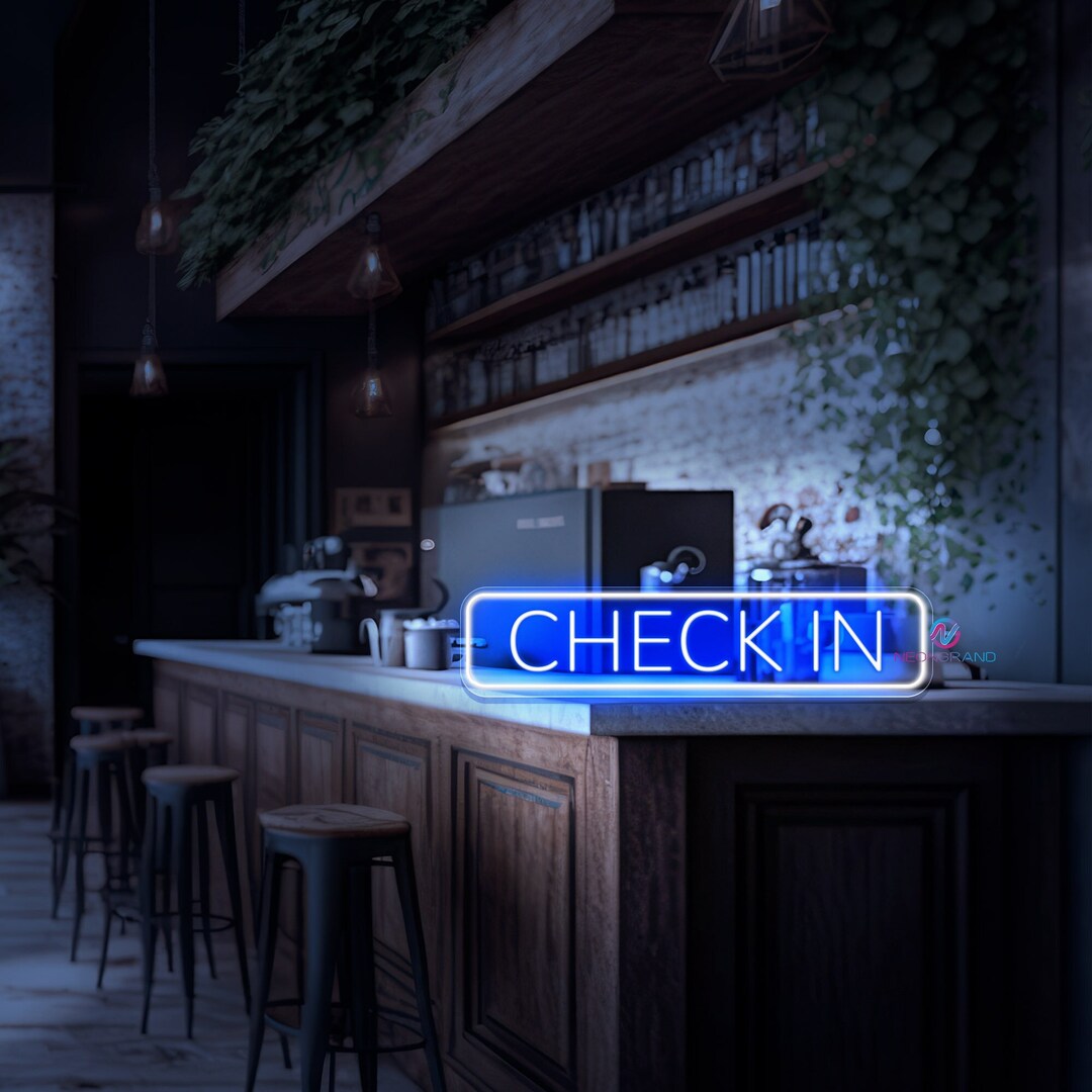 Check in Sign Check Out Sign Reception Sign Lobby Sign Custom Neon Sign ...