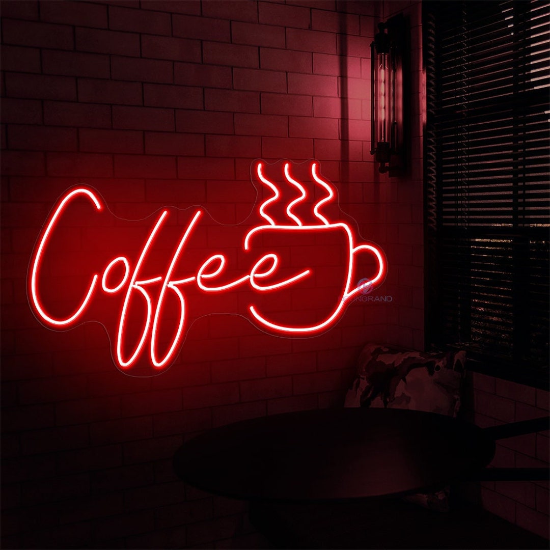 Coffee Neon Sign Custom, Coffee Cup Neon Sign, Coffee Shop Decor