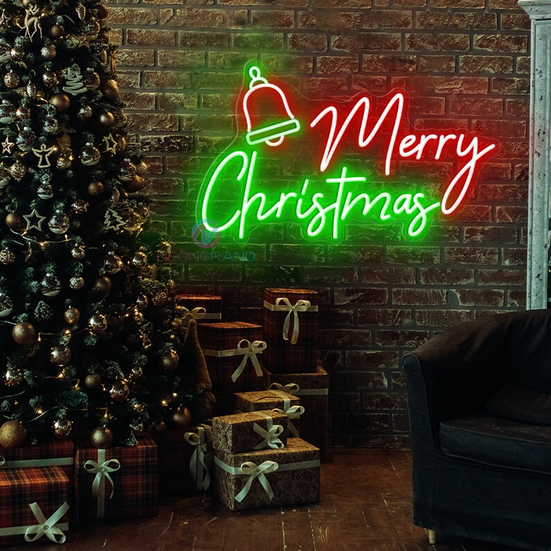 Merry Christmas Neon Sign Christmas Outdoor Lighted Neon Sign Etsy