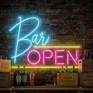 Bar Open Neon Sign Open Sign For Bar Neon Open Signs For Bar Neon Bar Signs Bar Logo Sign Open Neon Sign Business Sign Neon Gift For Him image 2