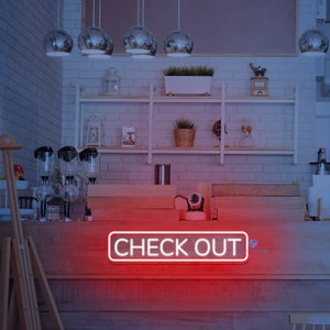 Check Out Sign Check in Sign Reception Sign Lobby Sign Custom Neon Sign ...