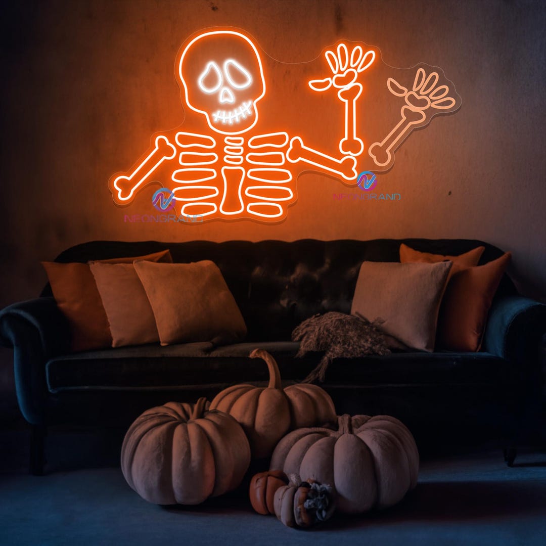 Target Neon Led Skull Skeleton Neon Sign: Halloween Skull LED Light Decor - Etsy