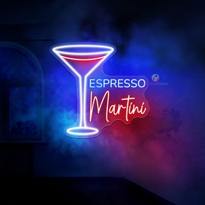 Expresso Martini Neon Sign Cocktails LED Light Martini Cocktails Sign Bar Sign Pub Decor Drinking Neon Sign Club LED Sign Lighted Bar Sign