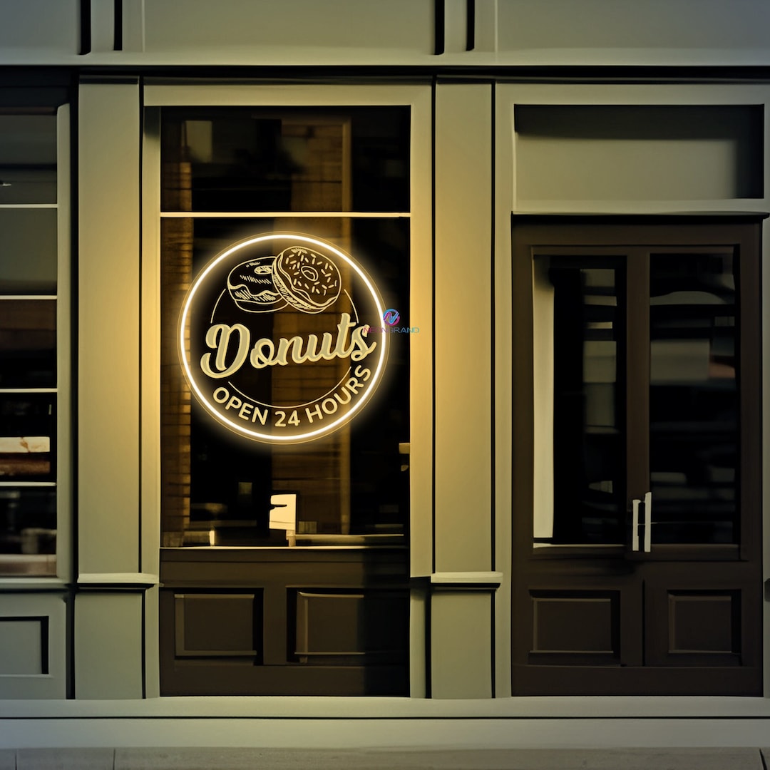 Donuts Neon Sign Open Donuts Restaurant Decor Kitchen Neon Sign Custom Donuts LED Light Food