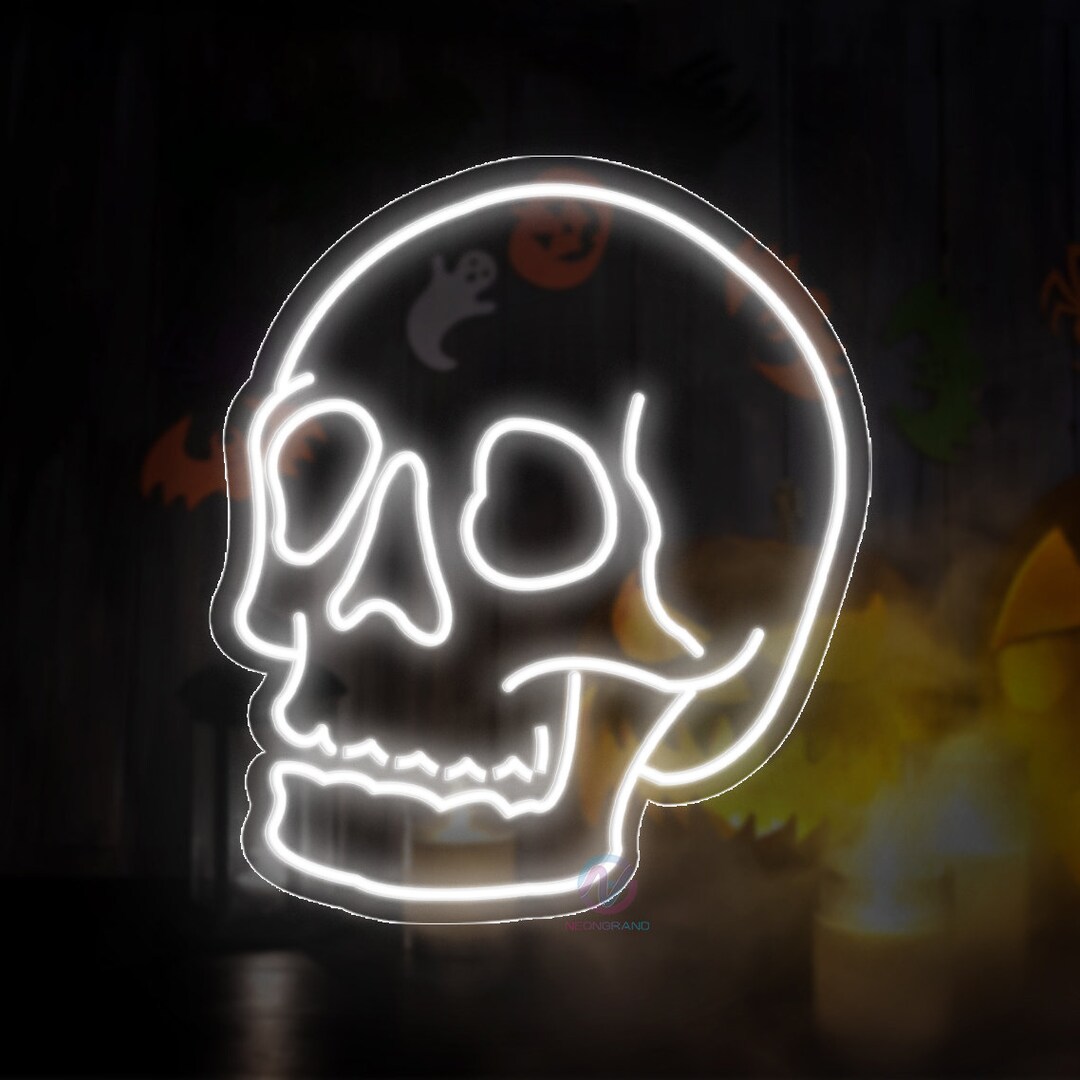Skeleton Neon Sign Halloween Skull Neon Sign Halloween Party