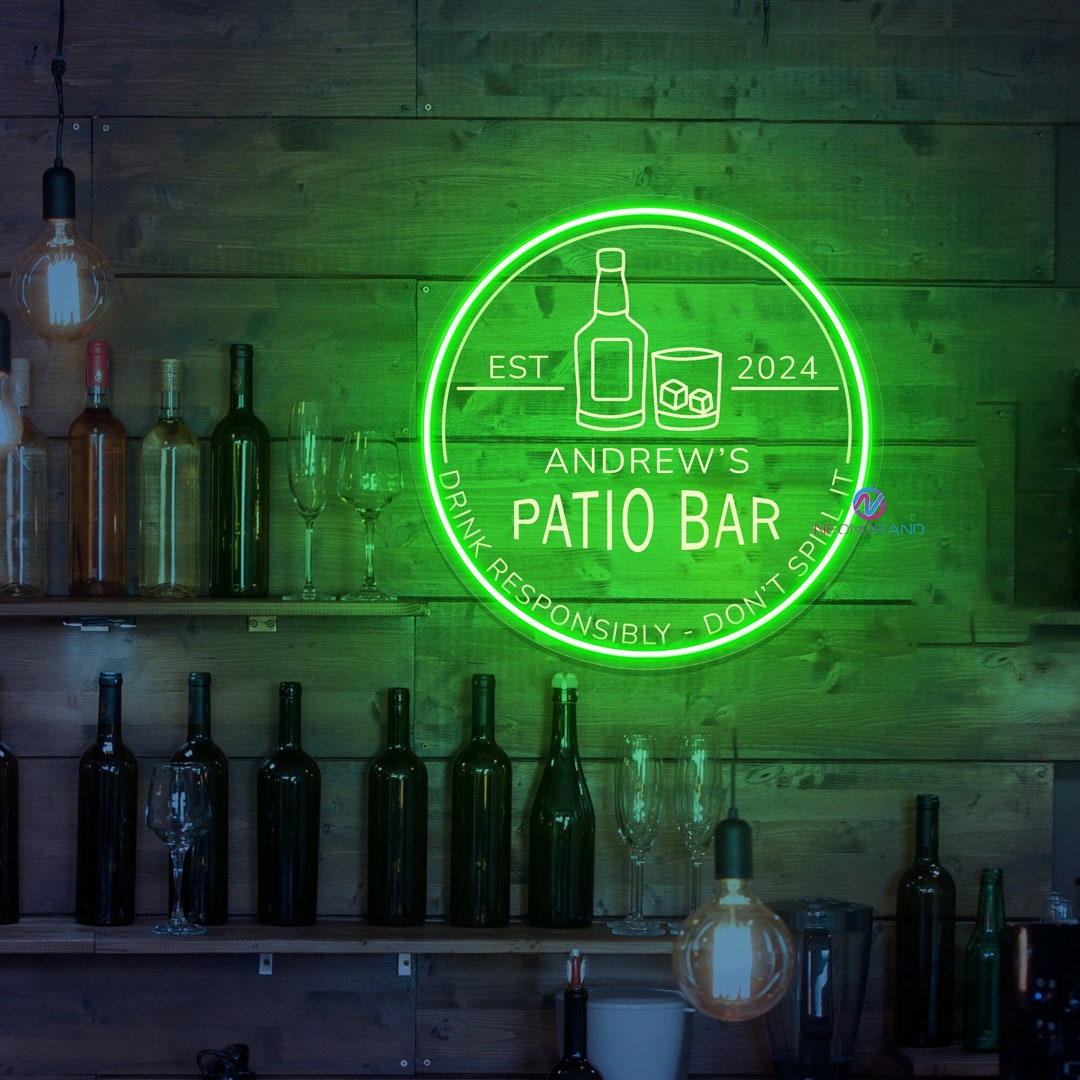 Custom Neon Sign Whiskey Light up Bar Sign Bourbon Sign Personalized