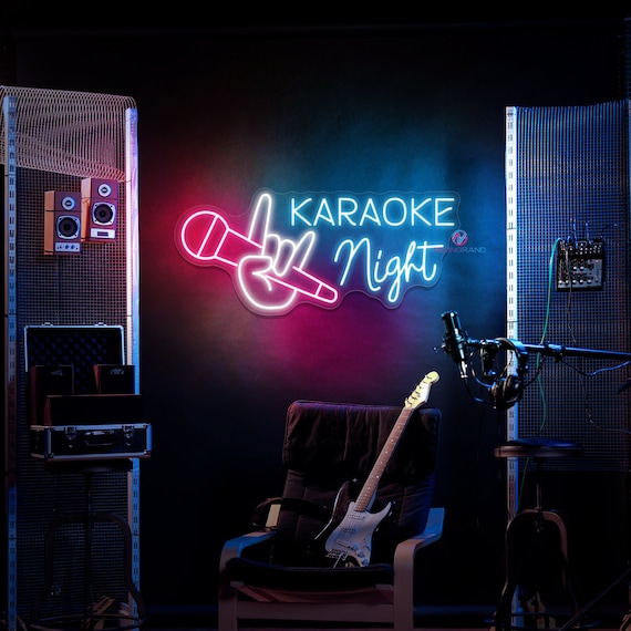 Karaoke Night Led Sign Karaoke Night Neon Sign Karaoke Room