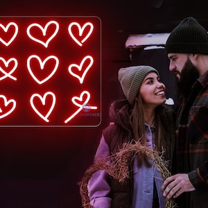 Heart Neon Sign Neon Heart Sign Heart Neon Sign Bedroom Love Neon Sign Heart, Neon Heart Light, Heart Led Light Sign, Neon Sign Heart