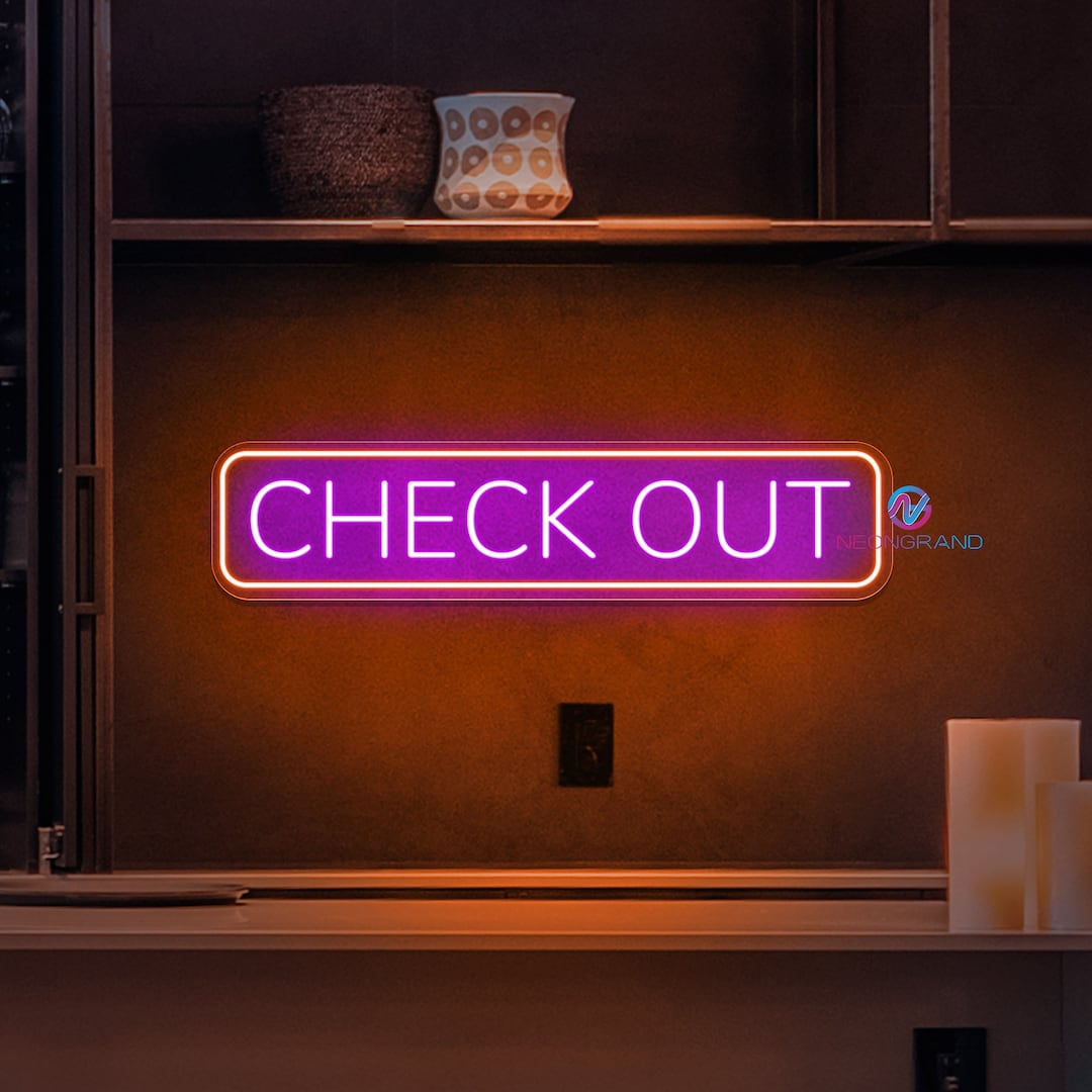 Check Out Sign Check in Sign Reception Sign Lobby Sign Custom Neon Sign ...