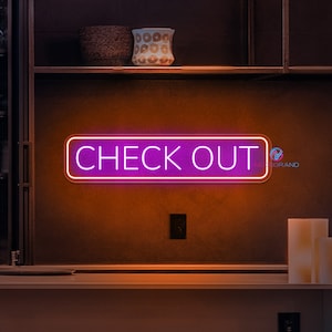 Znak Check Out Znak Check In Znak Reception Znak Lobby Niestandardowy znak neonowy Znak neonowy biurowy Znak neonowy biznesowy Znak hotelowy Znak sklepowy Podświetlany znak