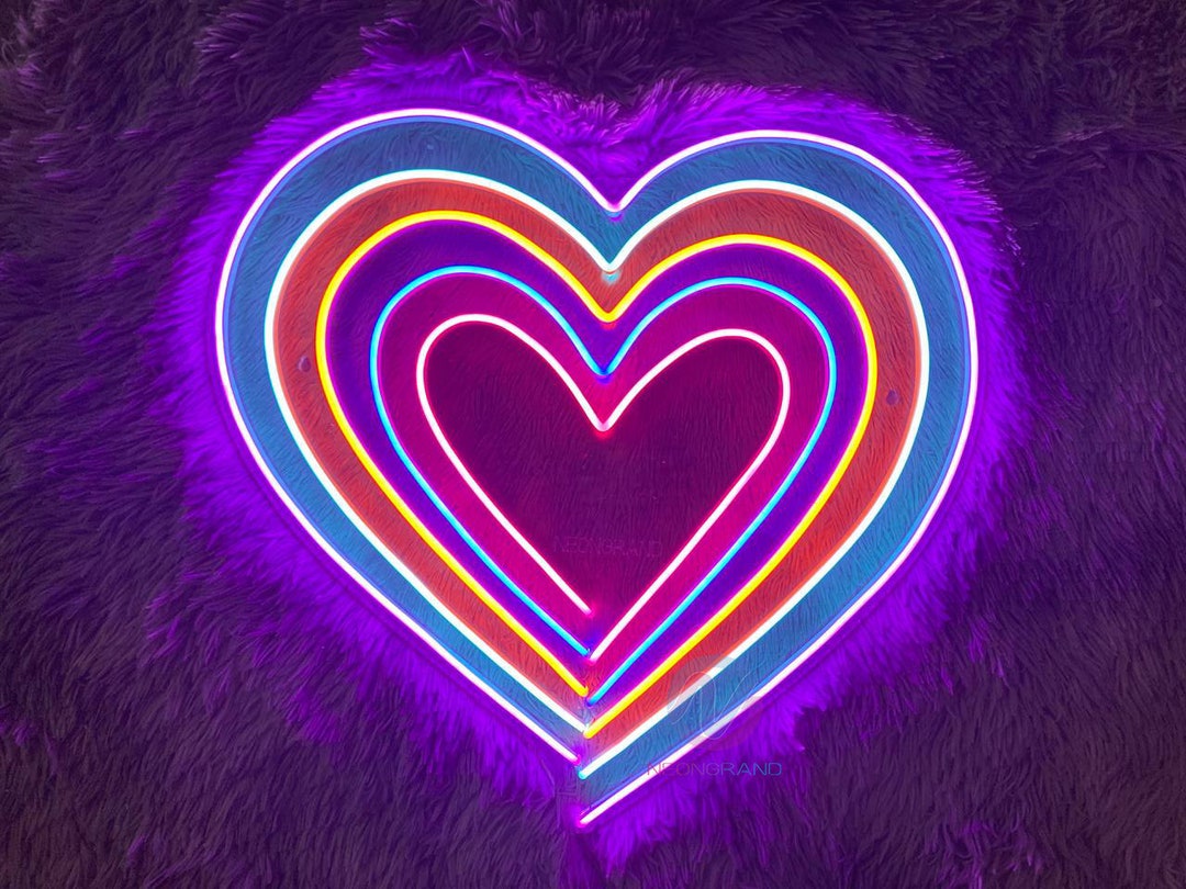 Rainbow Heart Neon Sign Heart Neon Sign Gift for Lover Love - Etsy