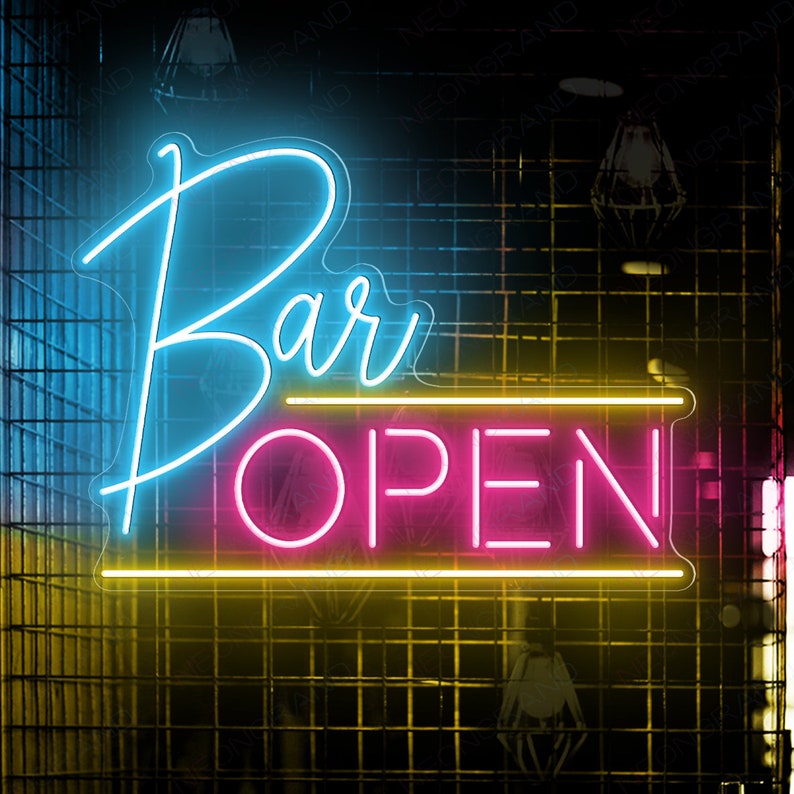Bar Open Neon Sign Open Sign for Bar Neon Open Signs for Etsy
