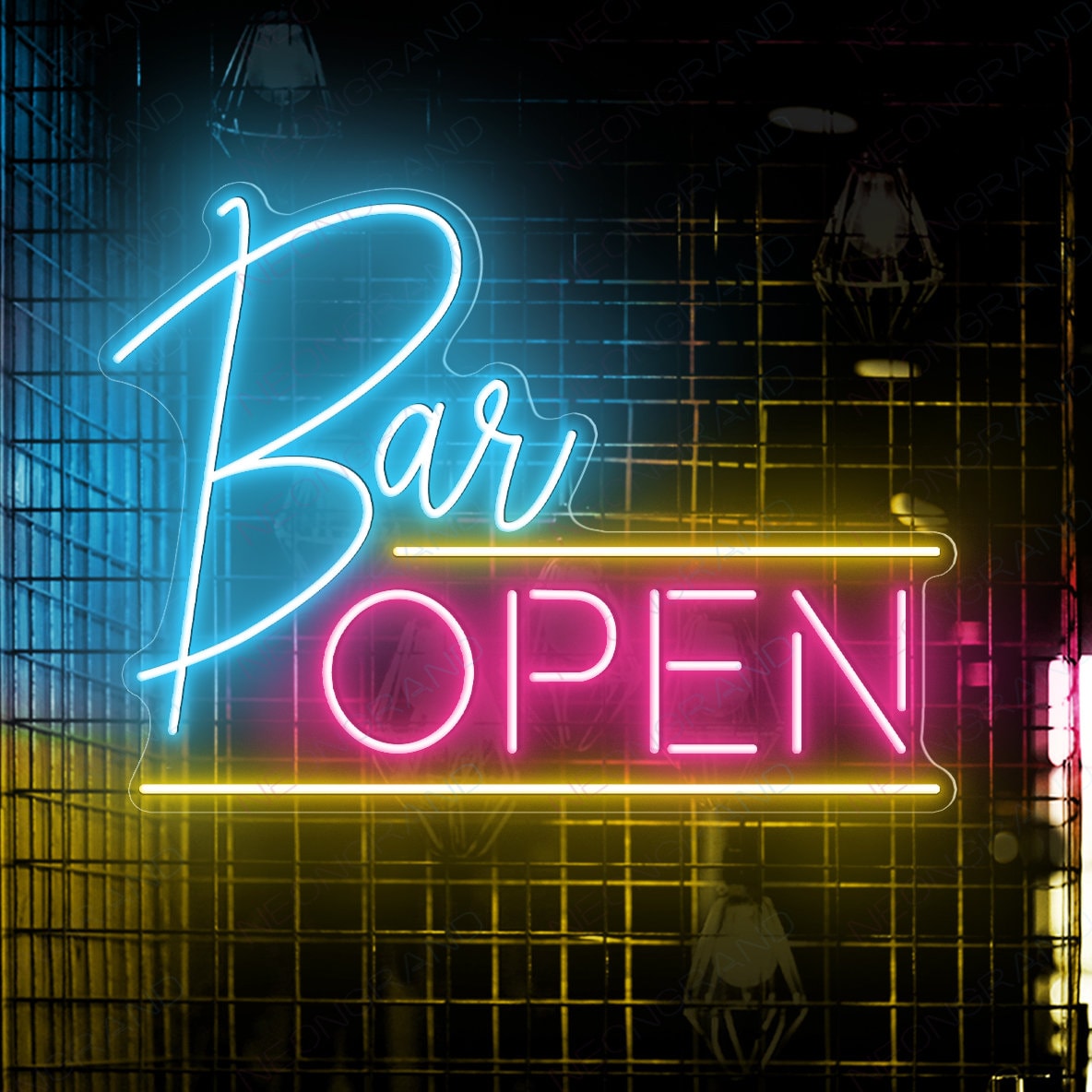 Neon bar open sign deals