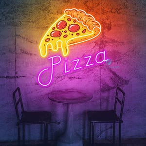 Pizza Neon Sign Pizza Wall Decor Pizza Slice Led Neon Custom Neon Sign Neon Sign Custom Food Neon Sign Business Sign Restaurant Sign