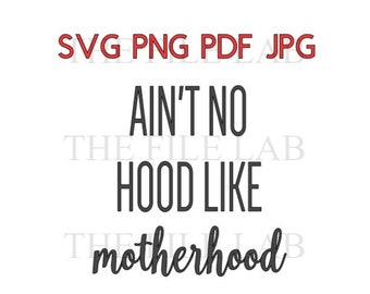 Ain't No Hood Like Motherhood svg, png, pdf, jpg