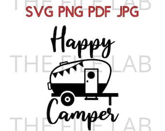 Happy Camper files in svg, png, pdf, jpg