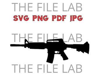 AK-47 GUN silhouette in svg, png, pdf, jpg