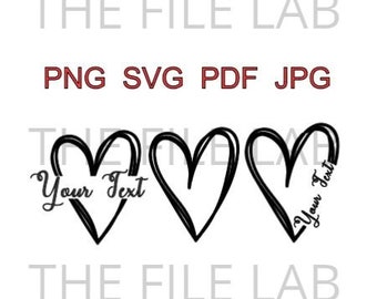 Layered Hearts files in svg, png, pdf, jpg