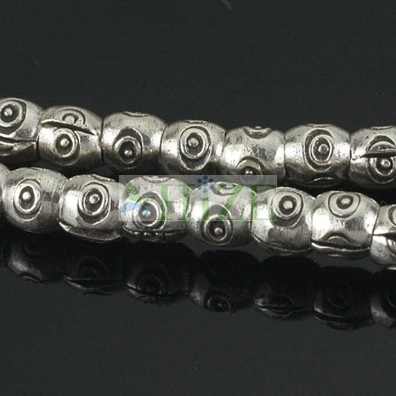 HIZE SB509 Thai Karen Hill Tribe Silver Circle Eye Round Seed