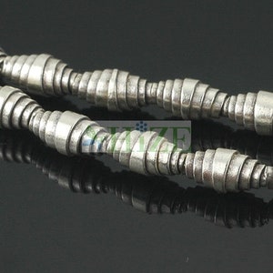 HIZE SB494 Thai Karen Hill Tribe Silver Rolled Wrapped Oval Beads 7x4mm (24)