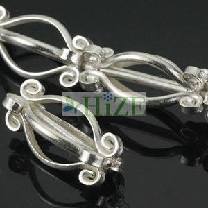 HIZE SB223 Thai Karen Hill Tribe Silver Fancy Hourglass Curvy Tube Focal Beads 22x9mm (2)