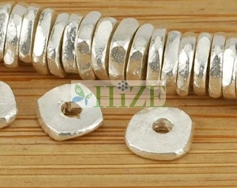 Hill Tribe Silver Stamped Discs Beads