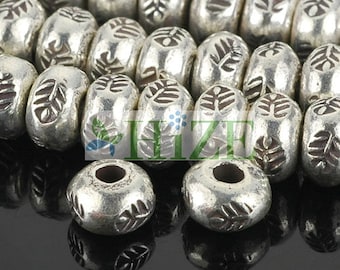 HIZE SB347 Thai Karen Hill Tribe Silver Solid Heavy Rondelle Donut Spacer Beads 5.8mm (12)