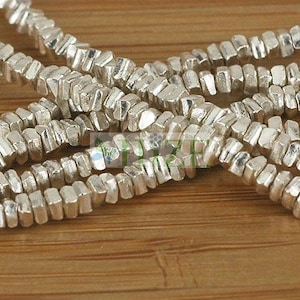 HIZE SB009 Thai Karen Hill Tribe Silver Small Square Cube Chip Spacer Beads 2.5mm (8 3/4")