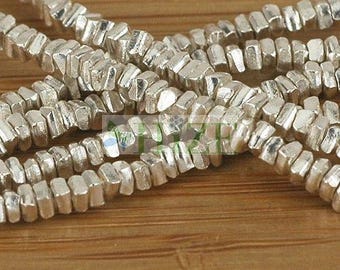 HIZE SB009 Thai Karen Hill Tribe Silver Small Square Cube Chip Spacer Beads 2.5mm (8 3/4")