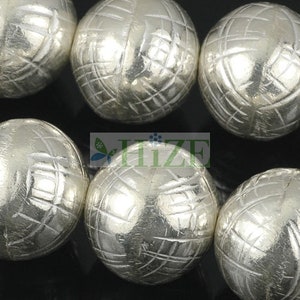 HIZE SB284 Thai Karen Hill Tribe Silver Focal Round Ball Beads 13mm (4)
