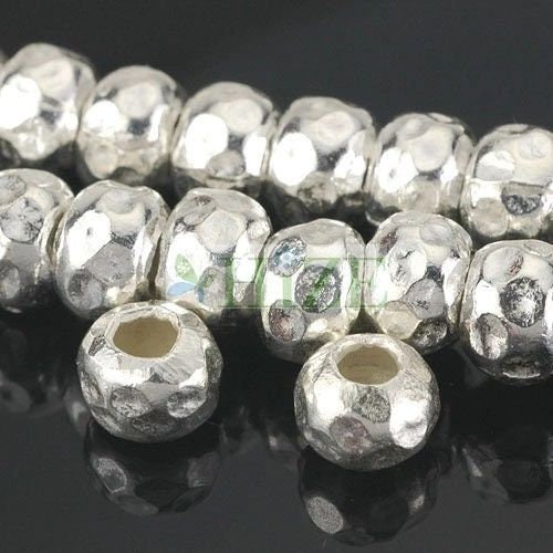 Large Hole Glass Beads, 6mm X 9mm Rondelle Roller With 3mm Hole, Sapphire  Gold-lined, 10 Pieces 