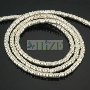 HIZE SB339 Thai Karen Hill Tribe Silver Grooved Spacer Tube Beads 3mm (14&quot;)