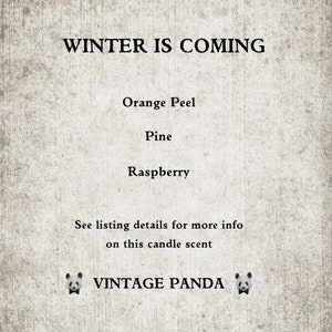 Winter is Coming // Orange Peel, Pine, Raspberry Scented Candle // Vegan Soy Wax with Wood Wick // Christmas Candle Handmade in Scotland UK image 2