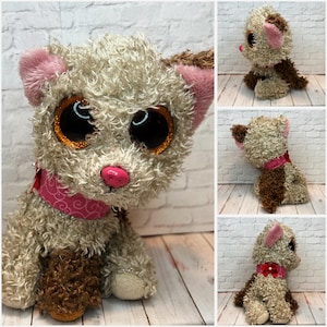 Beanie Boo custom - brown and pink dog
