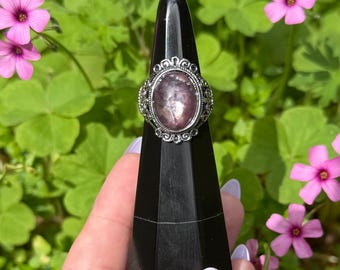 Lepidolite Rings | Crystal Jewelry, Crystal Ring, Flashy, Adjustable, Purple Mica, Metaphysical Gifts, Healing Gemstones, Intuitively Chosen