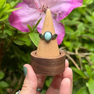 Larimar Rings | Crystal Jewelry, Crystal Ring, Adjustable, Stainless Steel, Metaphysical Gifts, Healing Gemstones, Intuitively Chosen