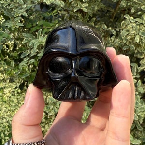 Obsidian Darth Vader Head | Crystal Carvings, Black Obsidian, Star Wars, Sith Lord, Nerd Gifts, Metaphysical Decor, Intuitively Chosen