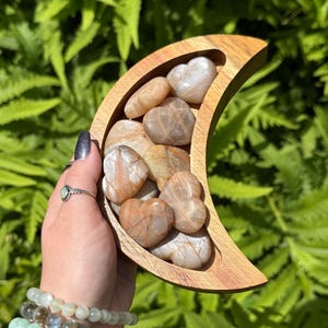 Peach Moonstone Heart | Crystal Carvings, Stone Heart, Metaphysical Gift, Healing Gemstone, Spiritual Decor, Intuitively Chosen